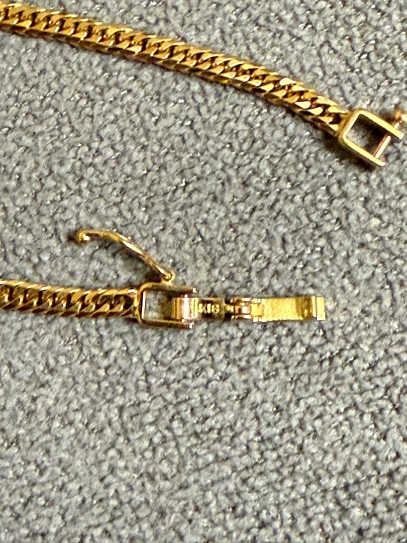 K18 6面　ダブル　喜平　アンクレット　23cm