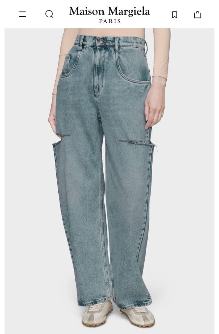 メゾンマルジェラ　Maison Margiela スラッシュデニムパンツ36