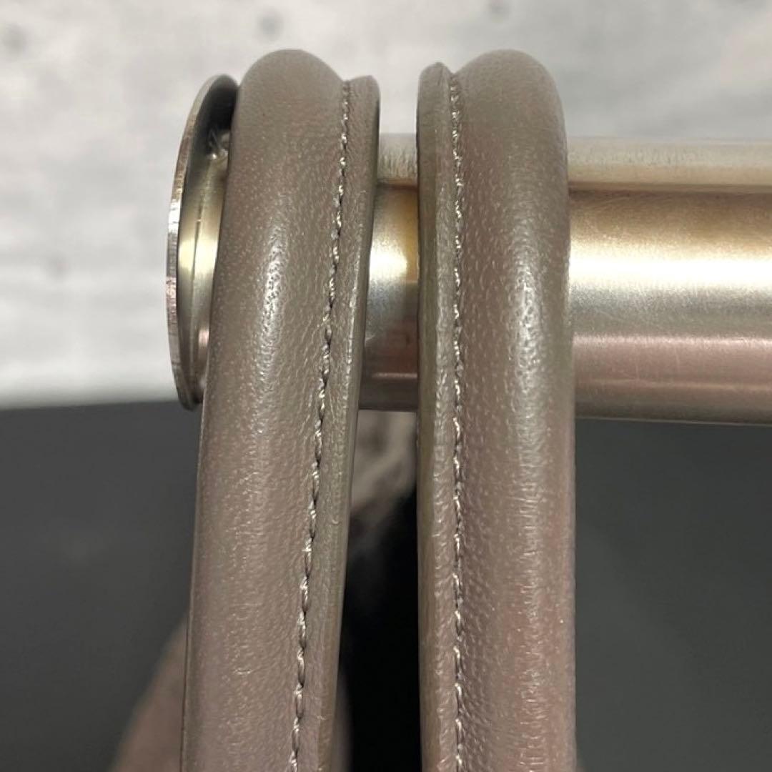 専用品FALORNI イントレチャート トープ レザー ハンドバッグ定19万