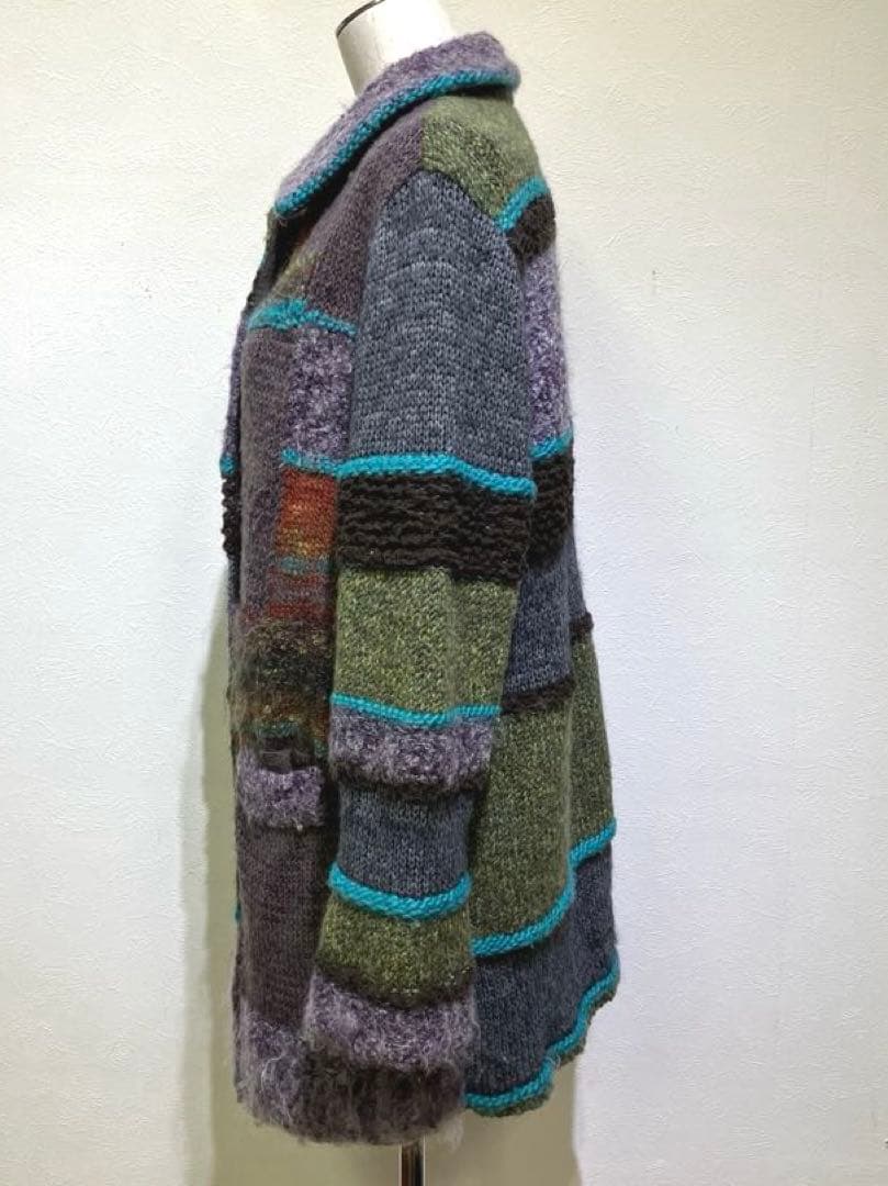 FUGA FUGA 佐藤繊維　ニットコート　マルチカラー　サイズフリー