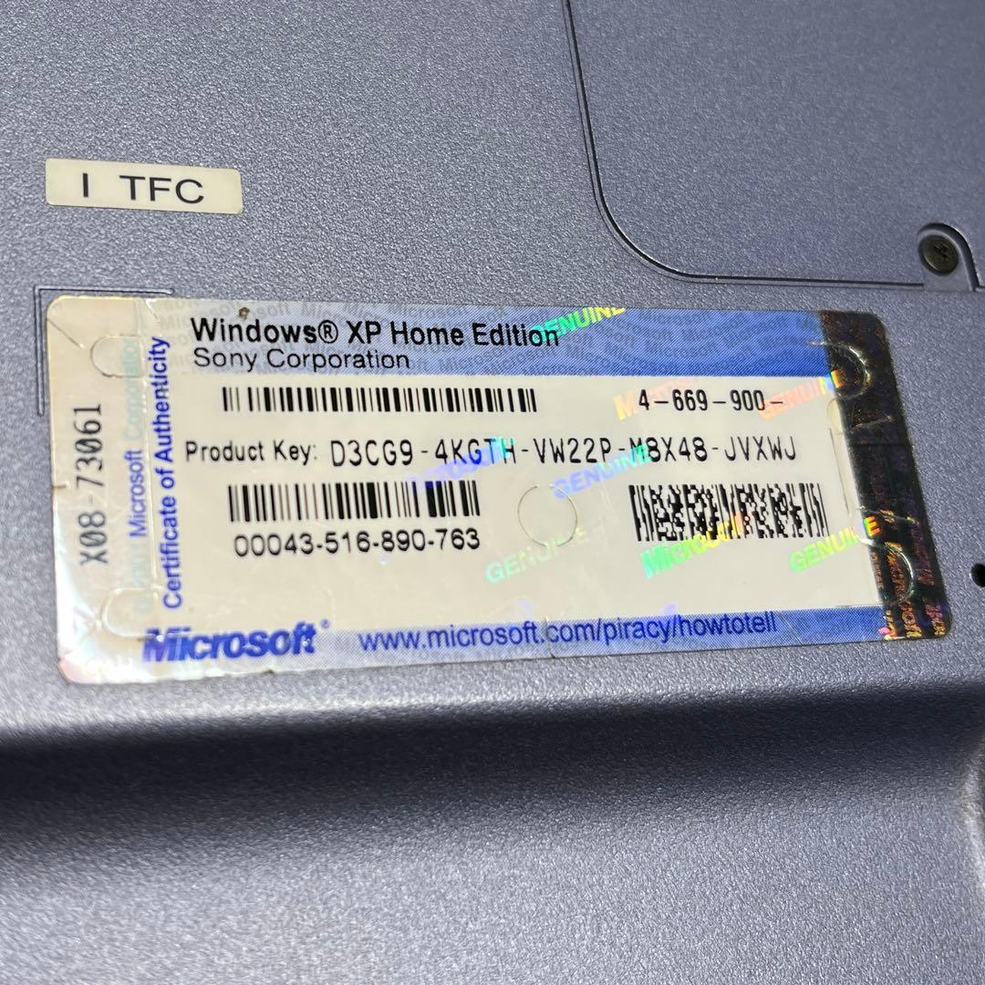 【動作確認済】SONY VAIO PCG-FR77J/B