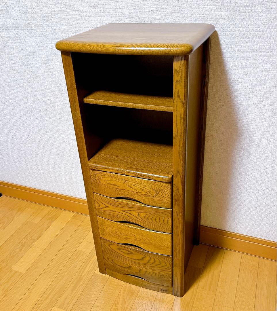 浜本工芸 ナラ材　電話台　チェスト チェスト キャビネット 引き出し収納