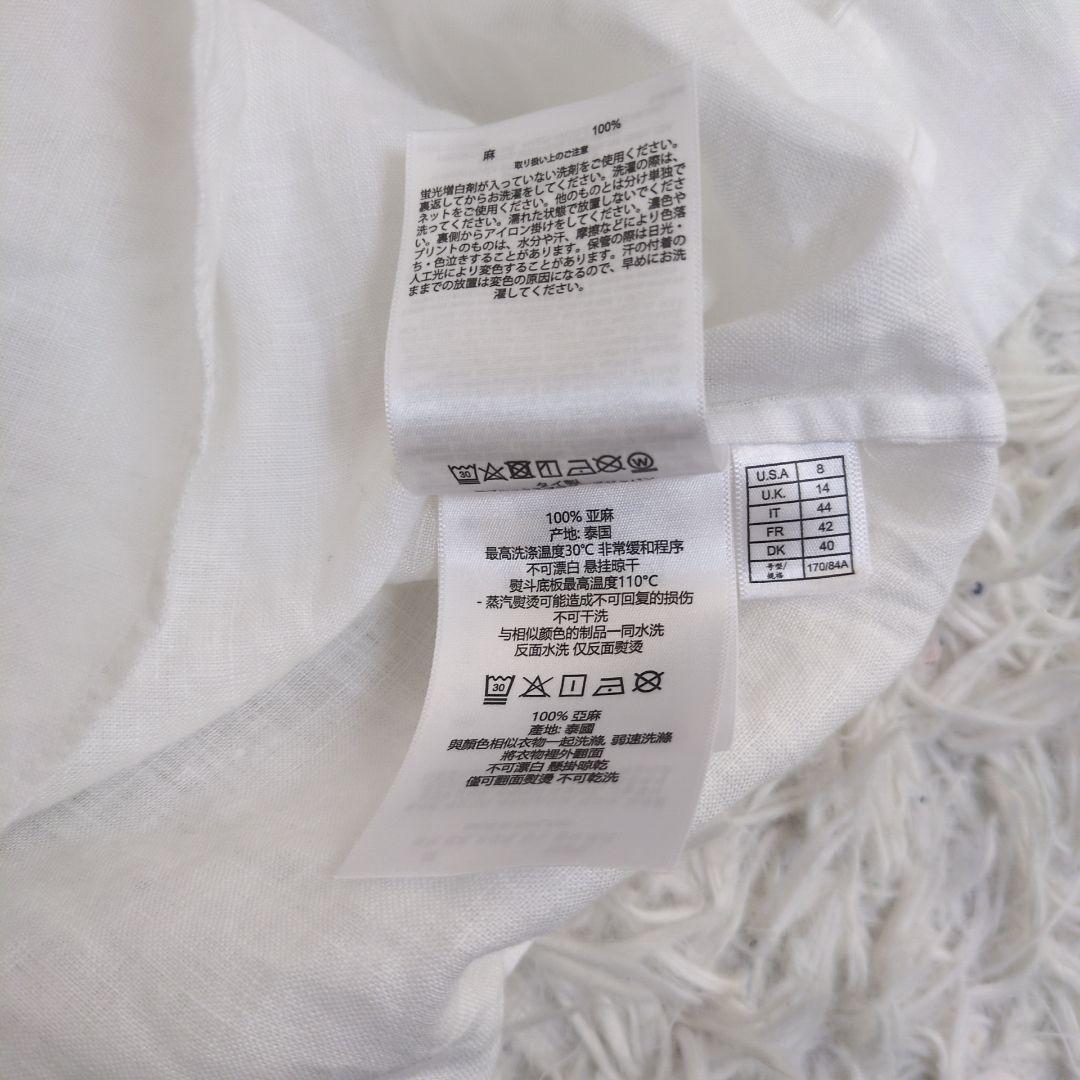 【新品未使用】ブルックスブラザーズ リネン100% スタンドカラーシャツ 白