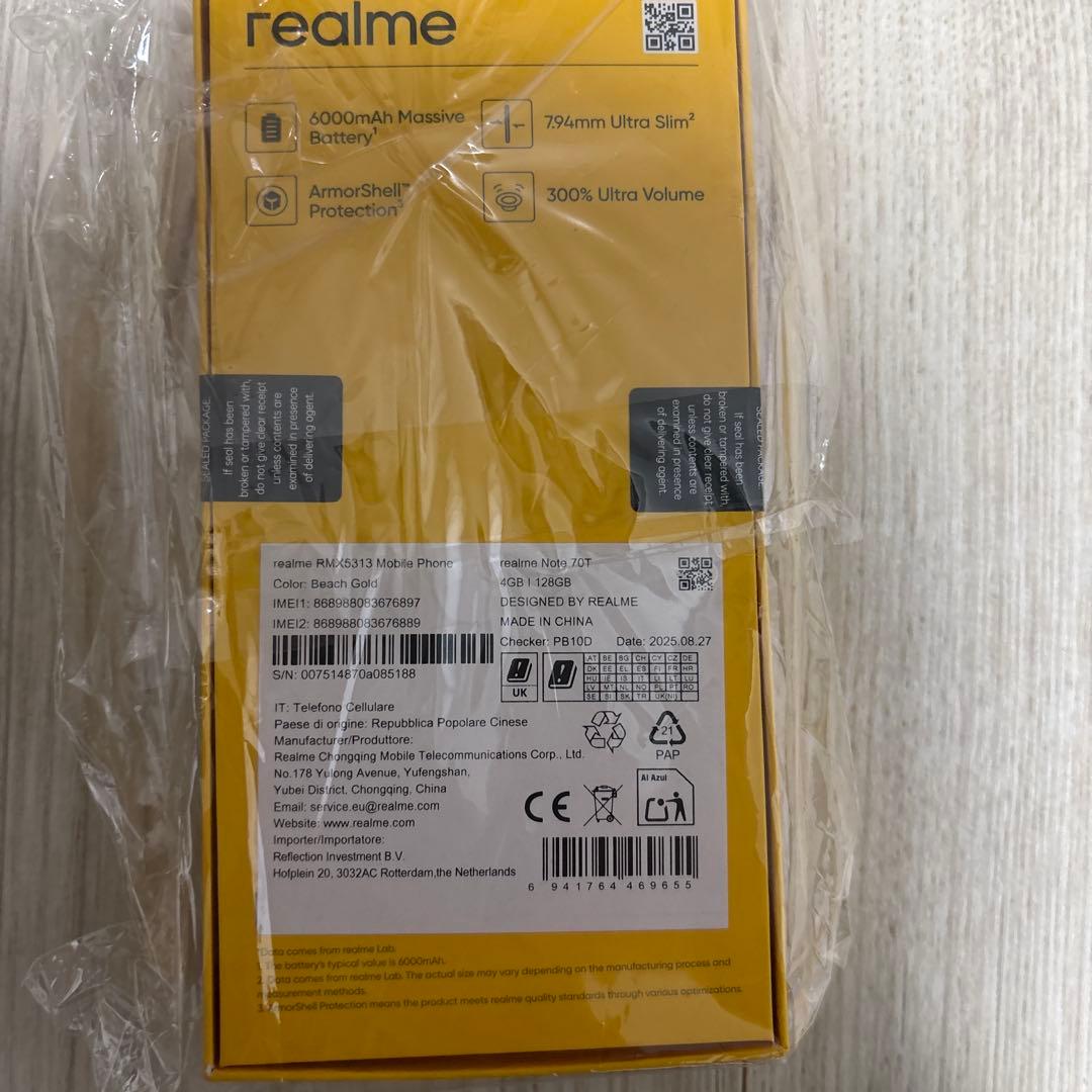 realme Note 70T 128gb ゴールド
