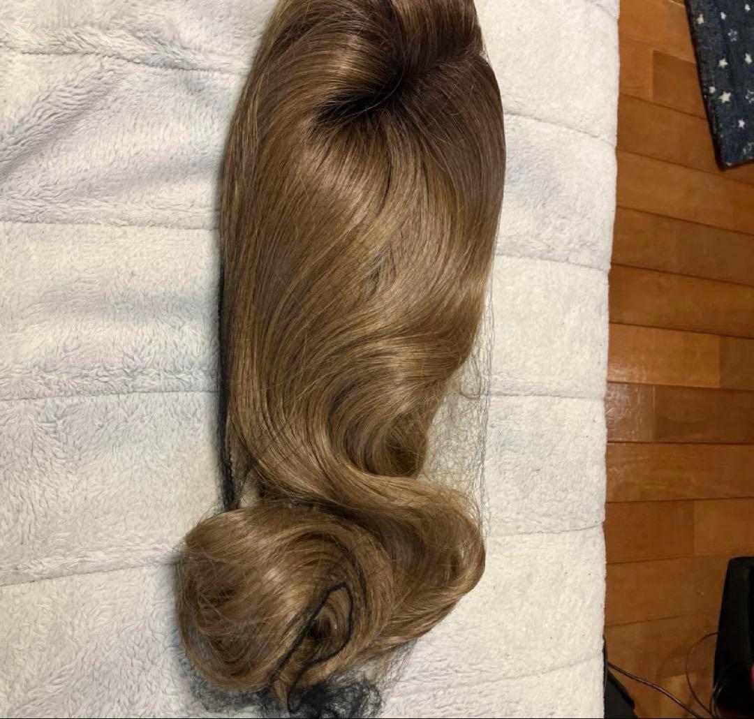 ピンクエイジ　手植えフルウィッグ　ウェーブ　カール　グラデーション