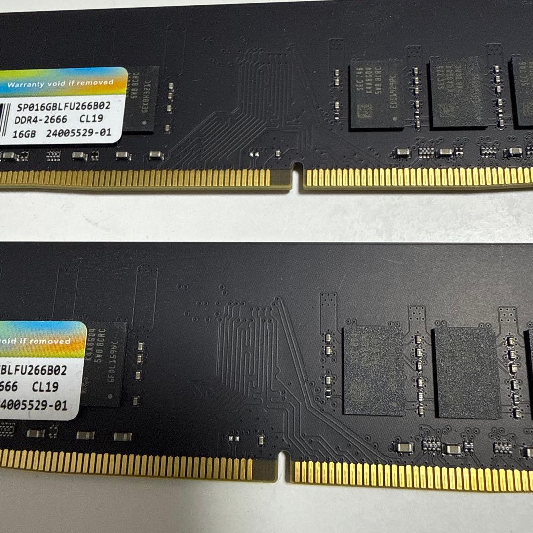 SP DDR4 SP016GBLFU266B02 32GB 16GB x 2枚