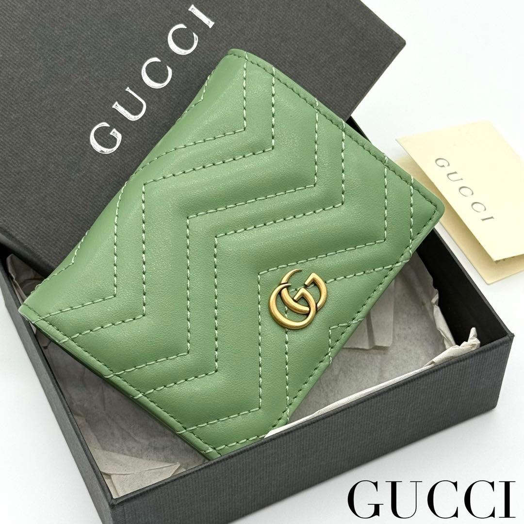 新品✨ GUCCI グッチ GGマーモント レザー 二つ折り 財布 キルティング