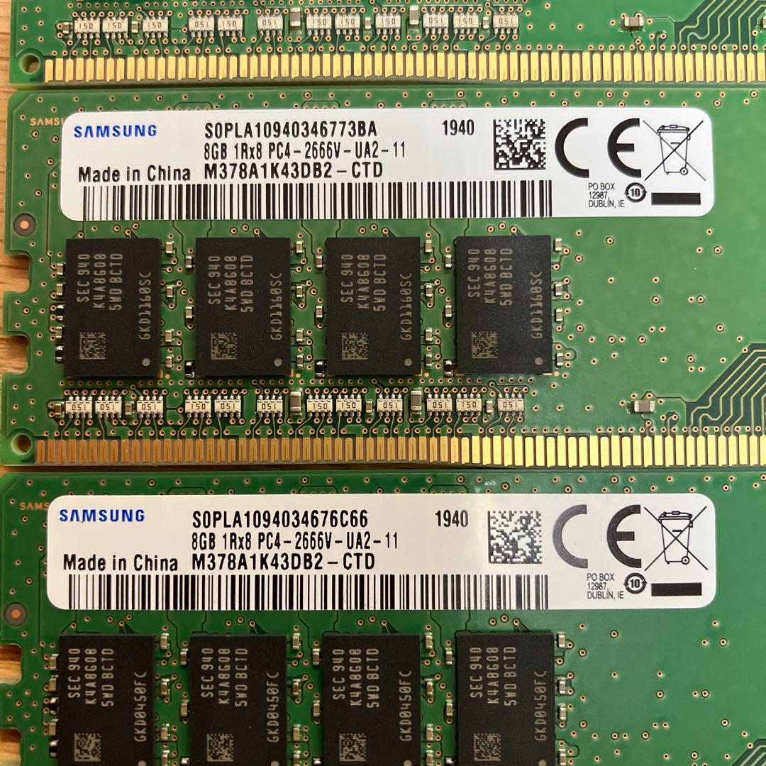 値下げ中　8GB×12枚 デスクトップメモリー用PC4-2666V-UA2-11