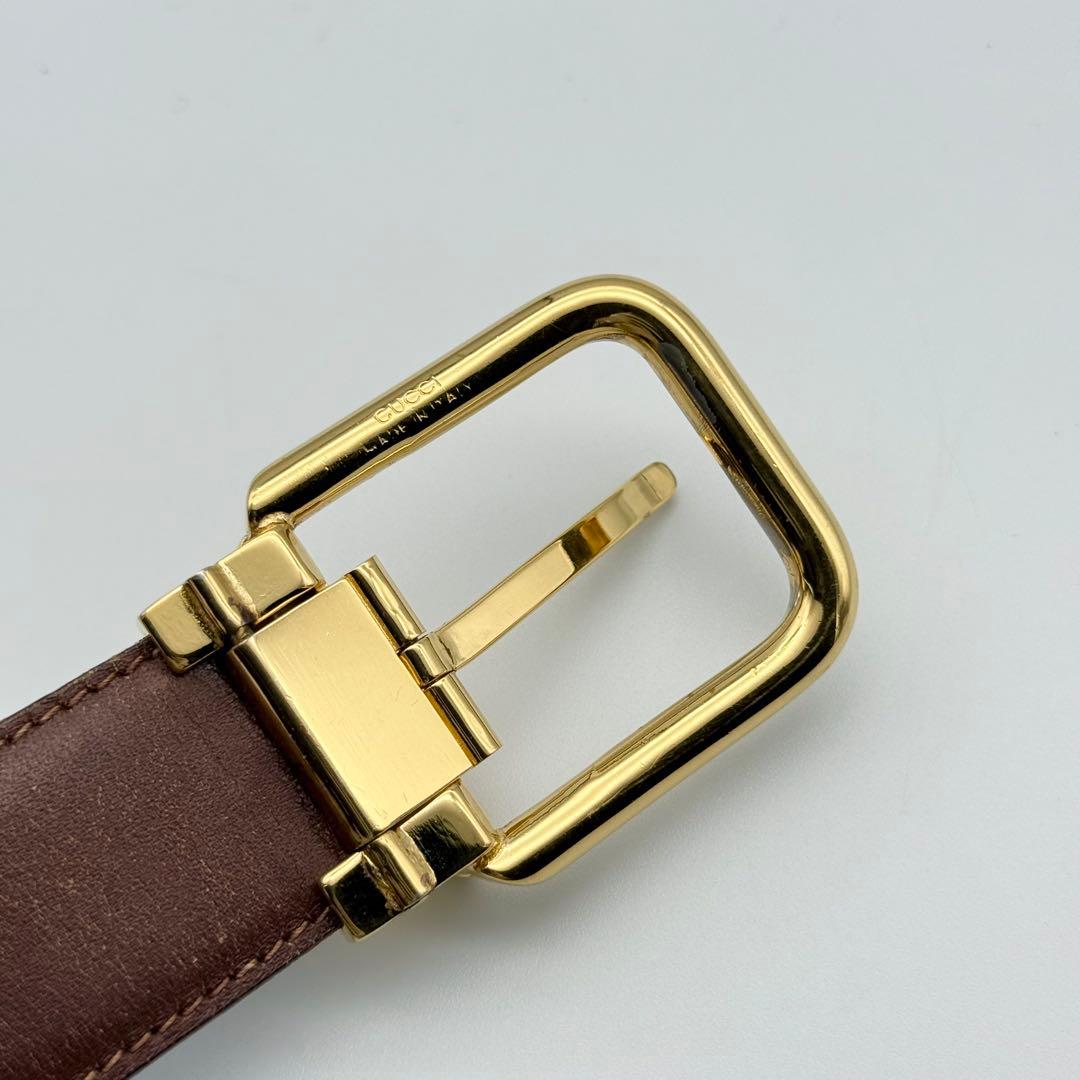 ✨良品✨GUCCI グッチ ベルト ゴールド金具 本革男女兼用 純正ベルト