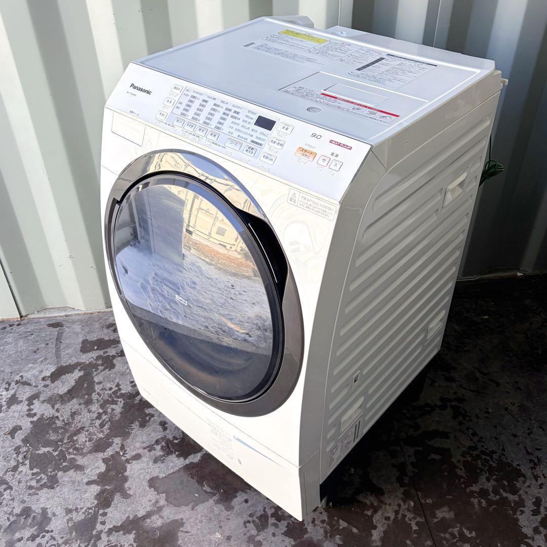 運搬取付無料！ホワイト純正Panasonic9kgドラム式洗濯乾燥機！完動品！