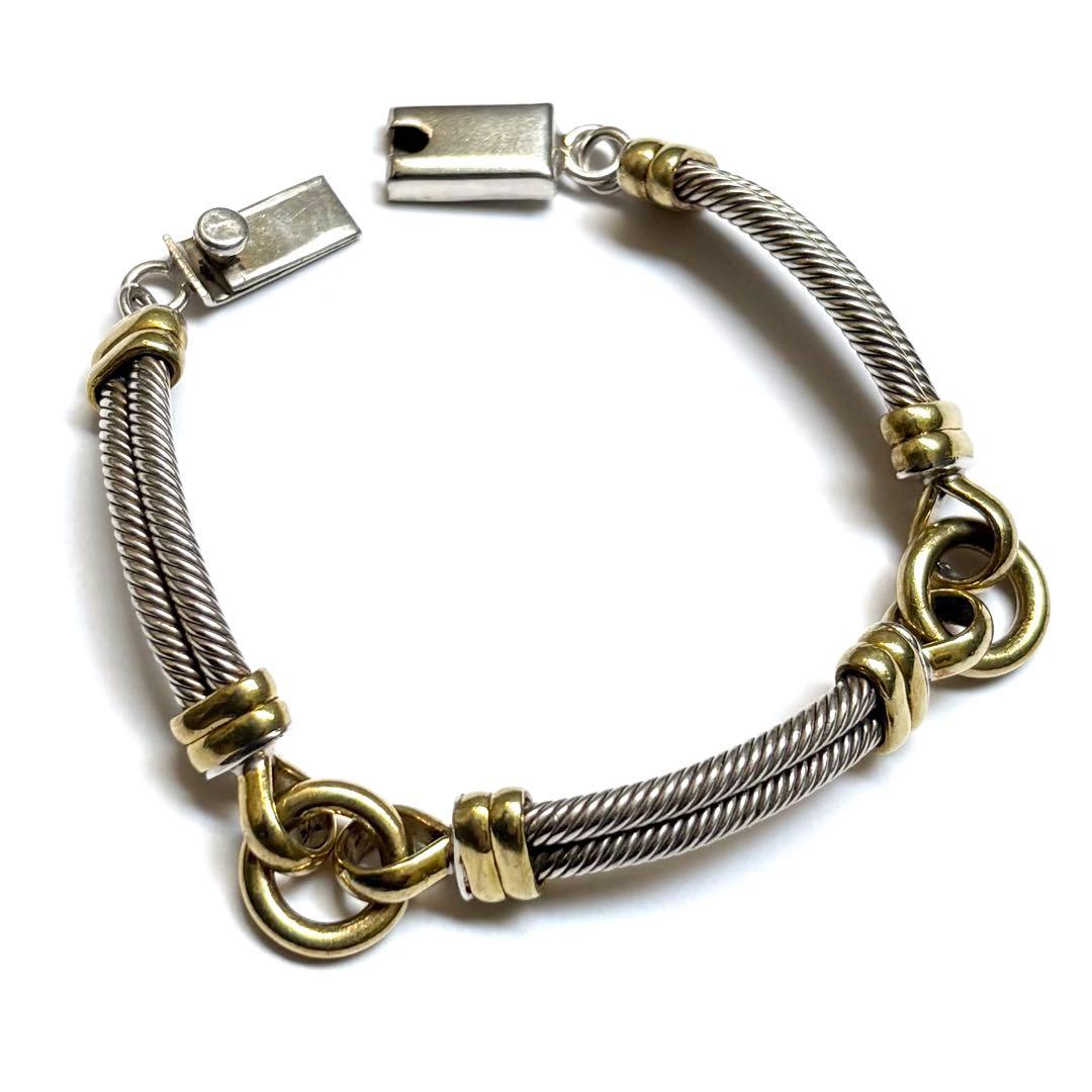 【1/25迄SALE❗️】メキシコ製 ロープノットリンクブレス 925＆brass