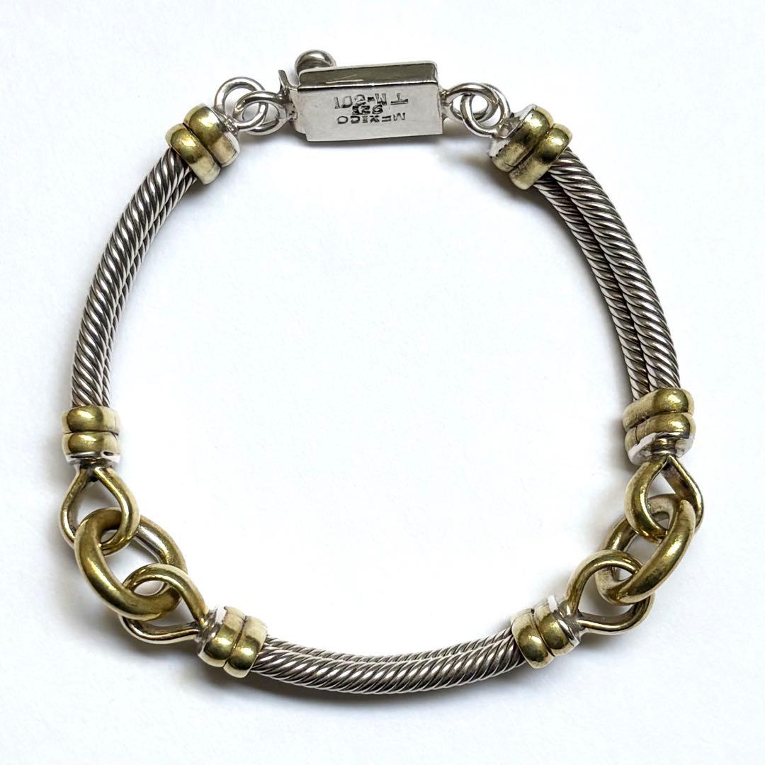 【1/25迄SALE❗️】メキシコ製 ロープノットリンクブレス 925＆brass