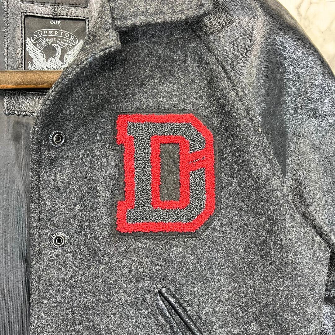 ✨極美品 定価6.8万✨ ラムレザー ●DIESEL スタジャン グレー L