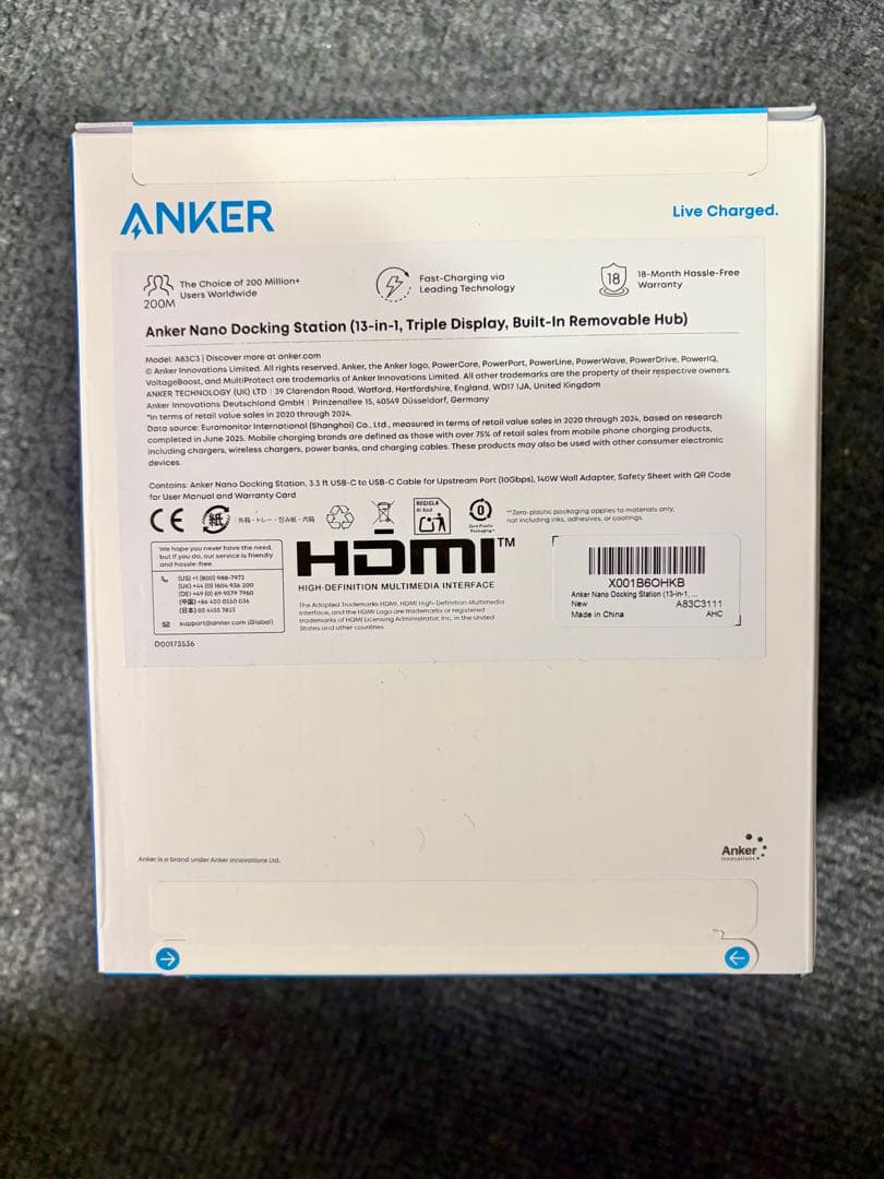 新品　Anker Nano ドッキングステーション (13-in-1, 着脱式)