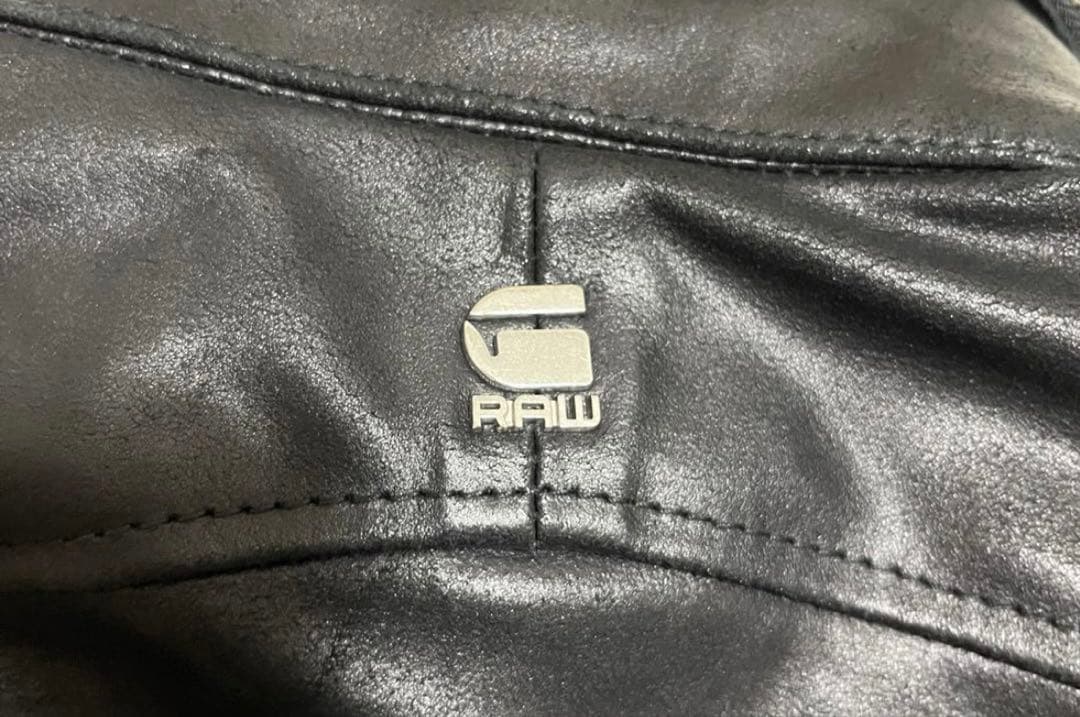 G-STAR RAW シングルライダースジャケット　レザージャケット　牛革　黒