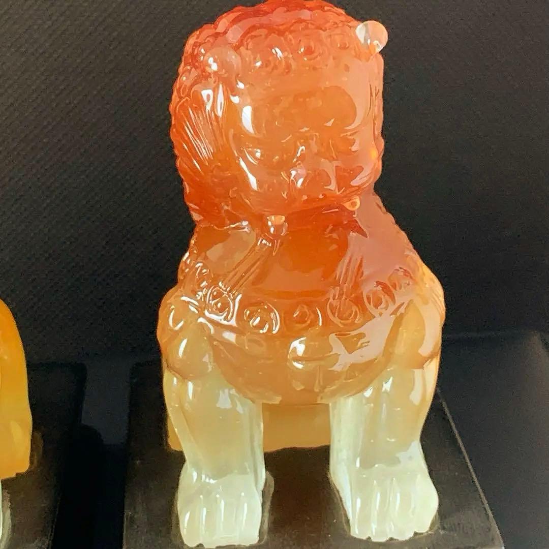 アンティーク　狛犬　台座付属　一対　オブジェ　置物　獅子　骨董　縁起物