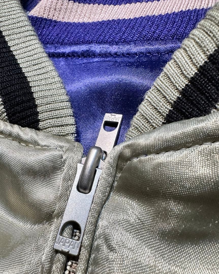 日本製！希少！人気！龍桜 豪華刺繍！リバーシブルスカジャン サイズL 龍 虎 鷹