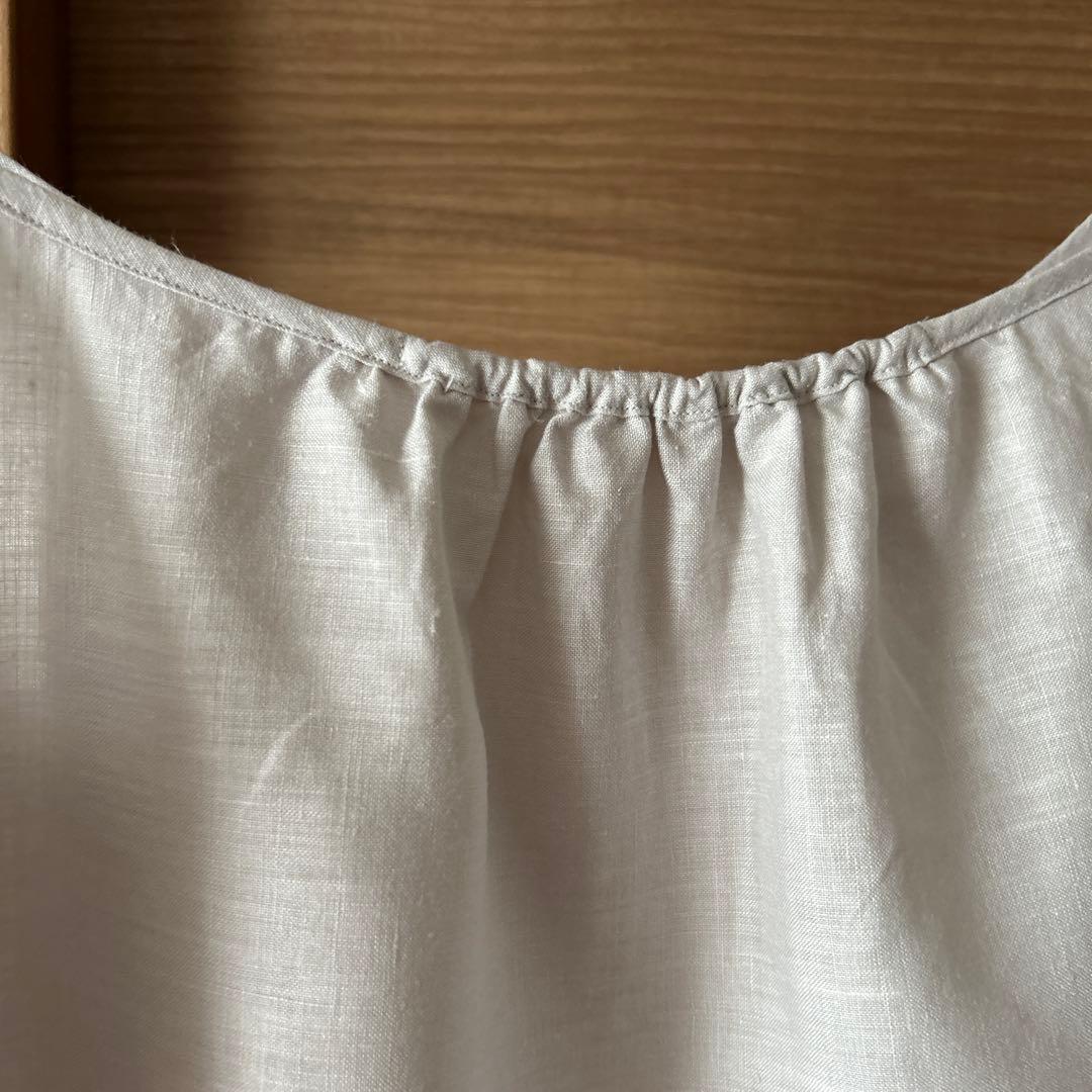 【極美品】ミナペルホネン ライナースリップ ペチドレス 麻 リネン ライトグレー