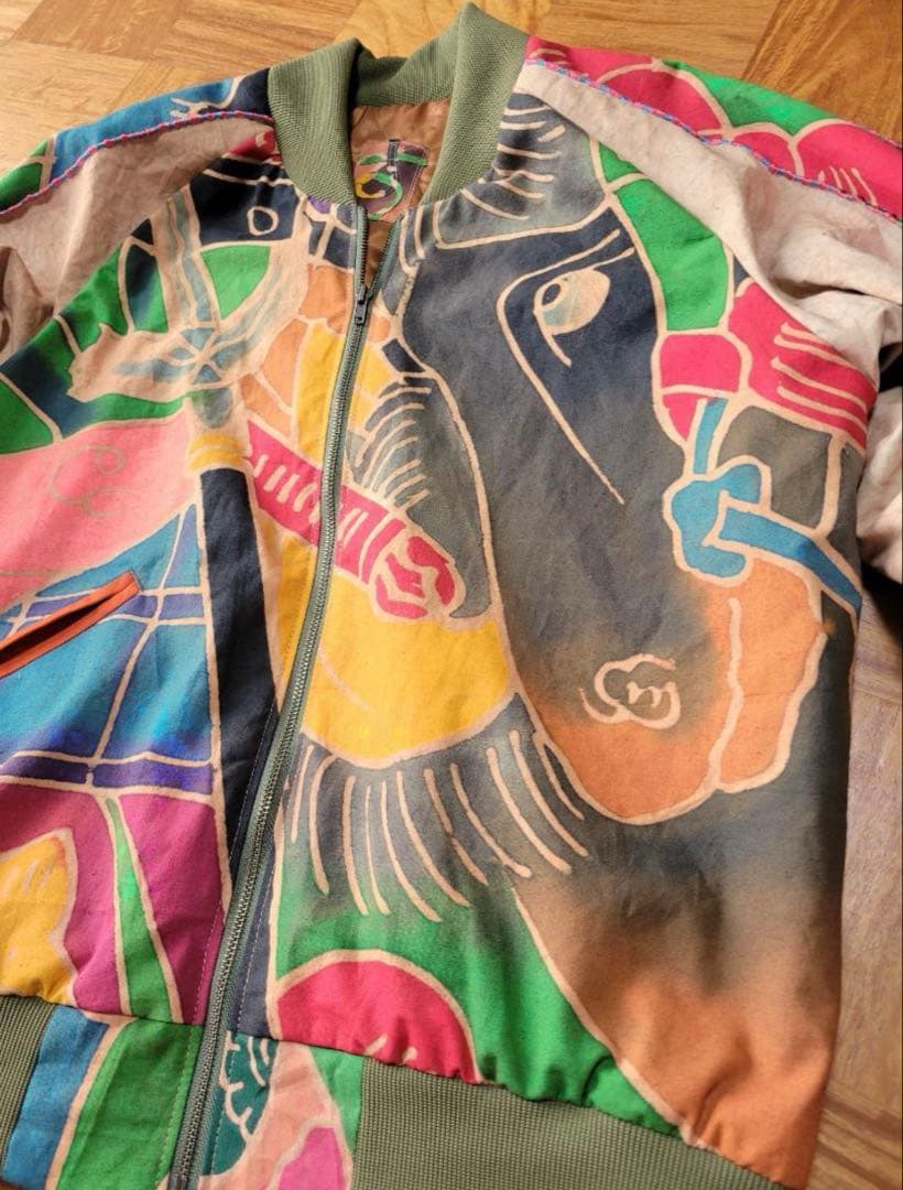 【即日発送】 リメイク 柿渋染め スカジャン MA-1 ハンドメイド