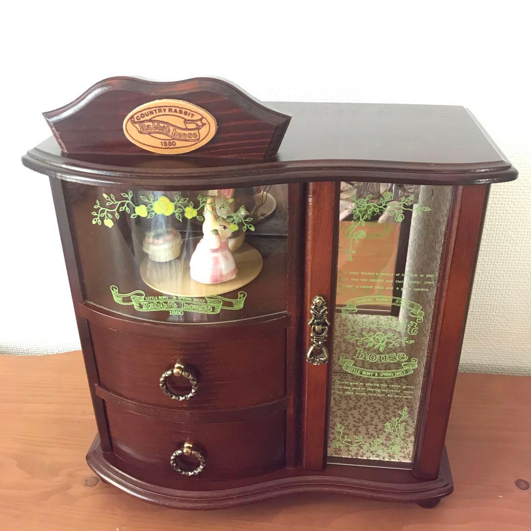 ラビットハウス　オルゴール付き宝石箱　ジュエリーボックス カントリー