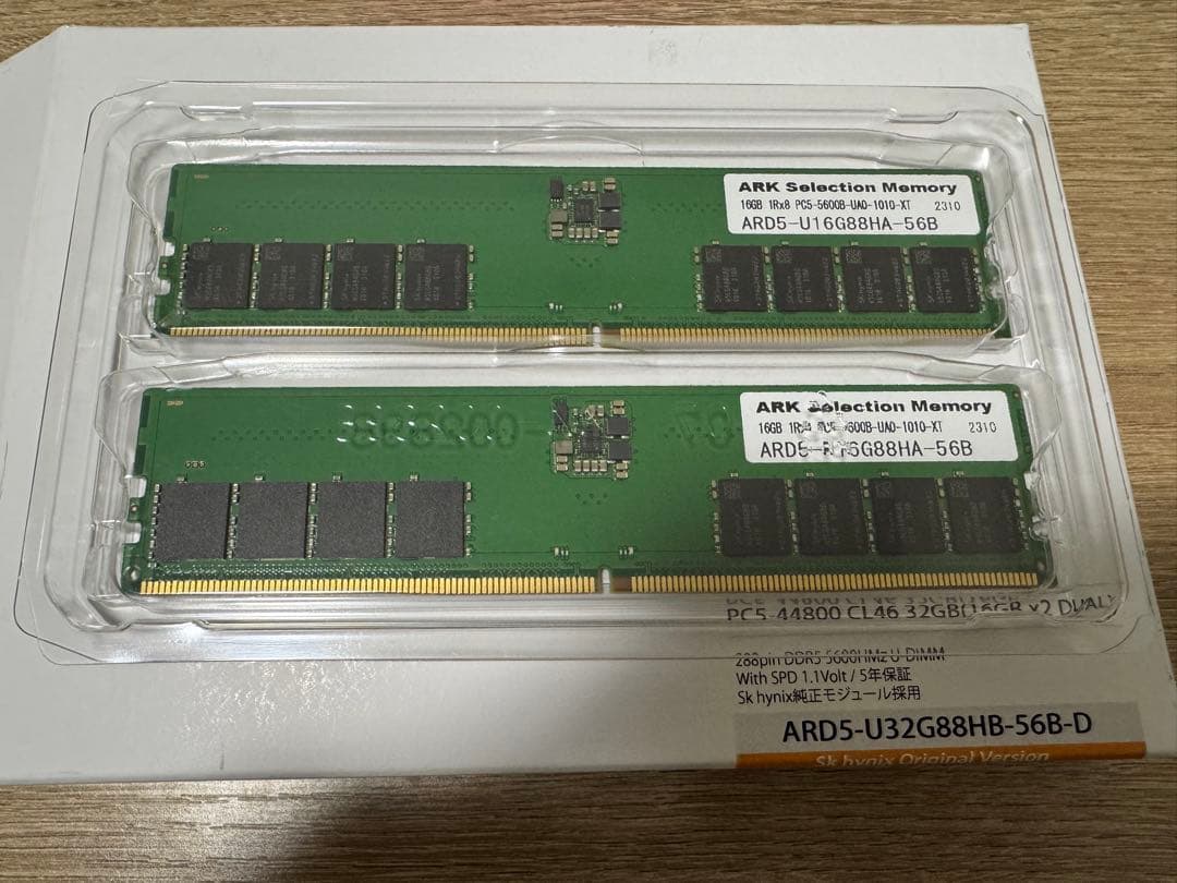 メモリー DDR5 16gb x 2 5600MHZ Ark Selection