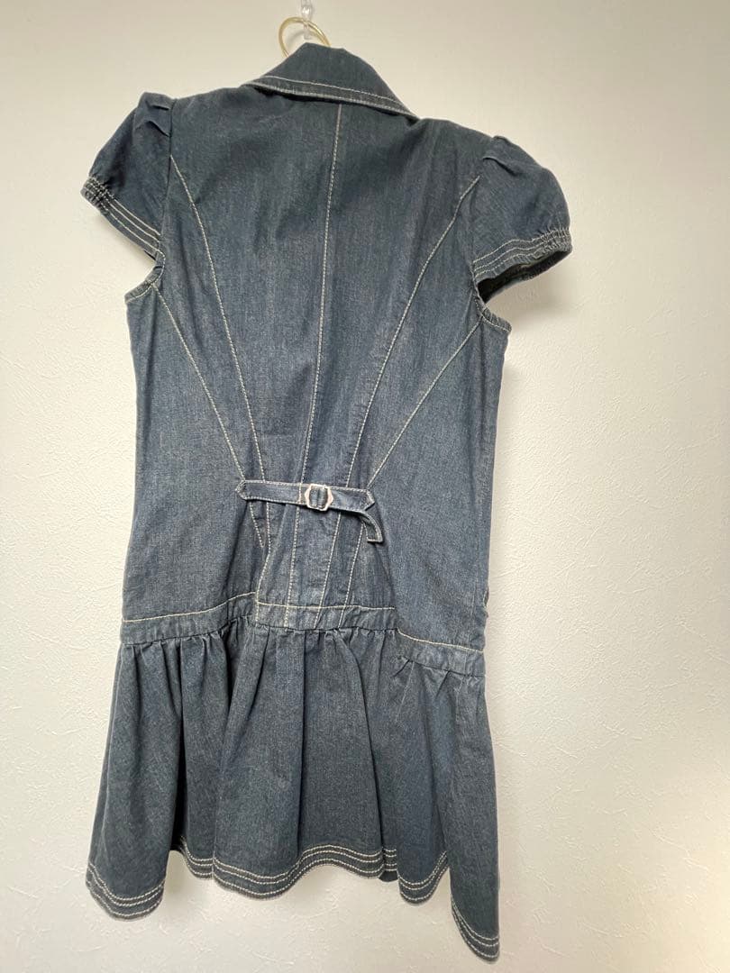 バーバリーブルーレーベル　ダークデニム ライダース風ミニワンピース 半袖