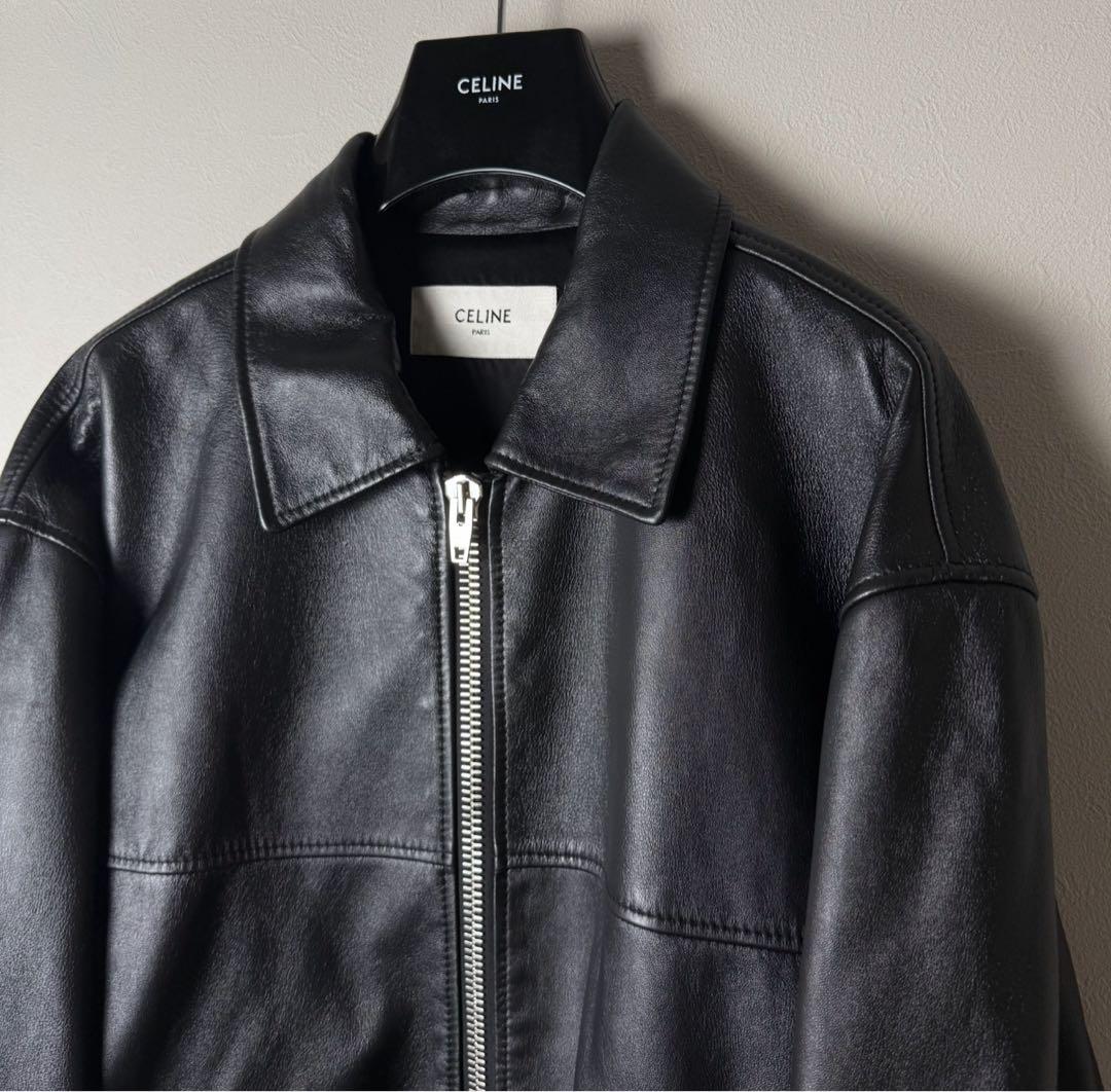 極美品タグ付 CELINE セリーヌ ポリスマン レザージャケット 54