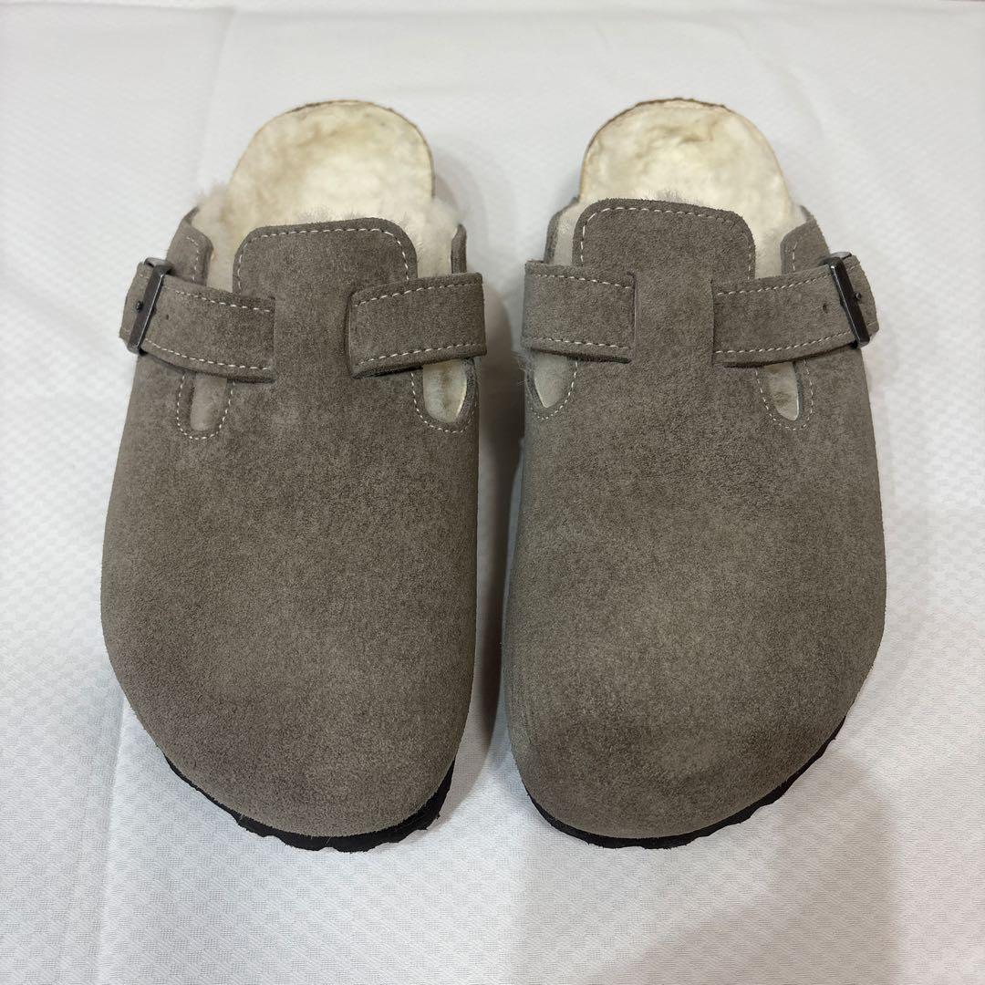 birkenstock グレー　スエード　ファー