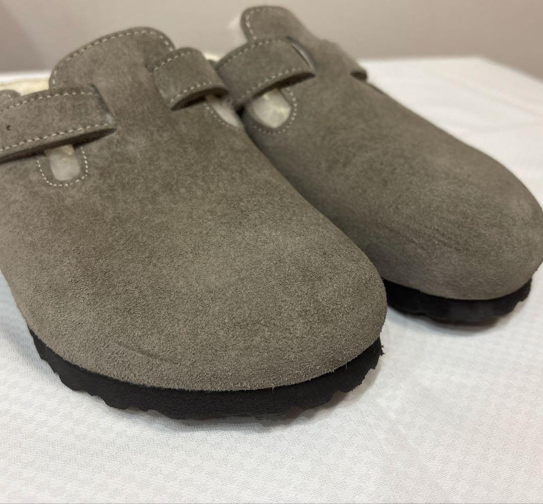 birkenstock グレー　スエード　ファー