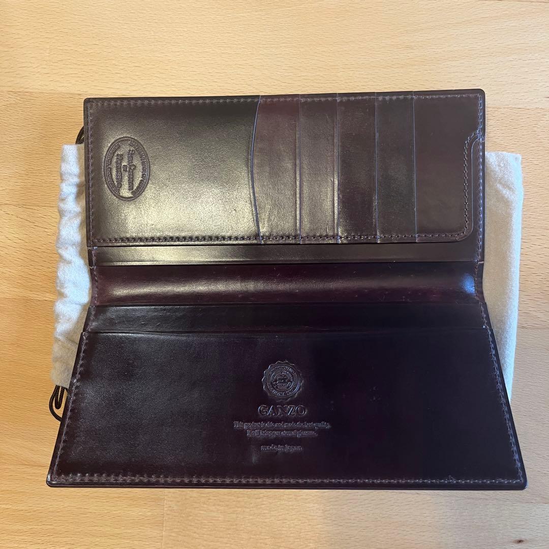 GANZO ガンゾ シェルコードバン2 純札入れ バーガンディ 57127 美品