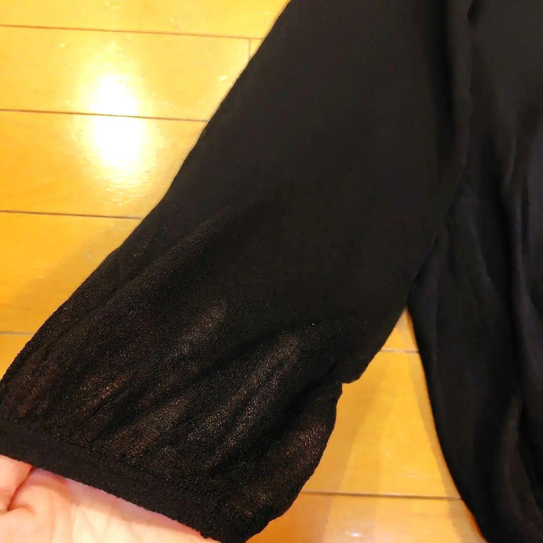 専用レリアン近年モデル 薄手 シアー感黒長袖ニットプルオーバートップス11L