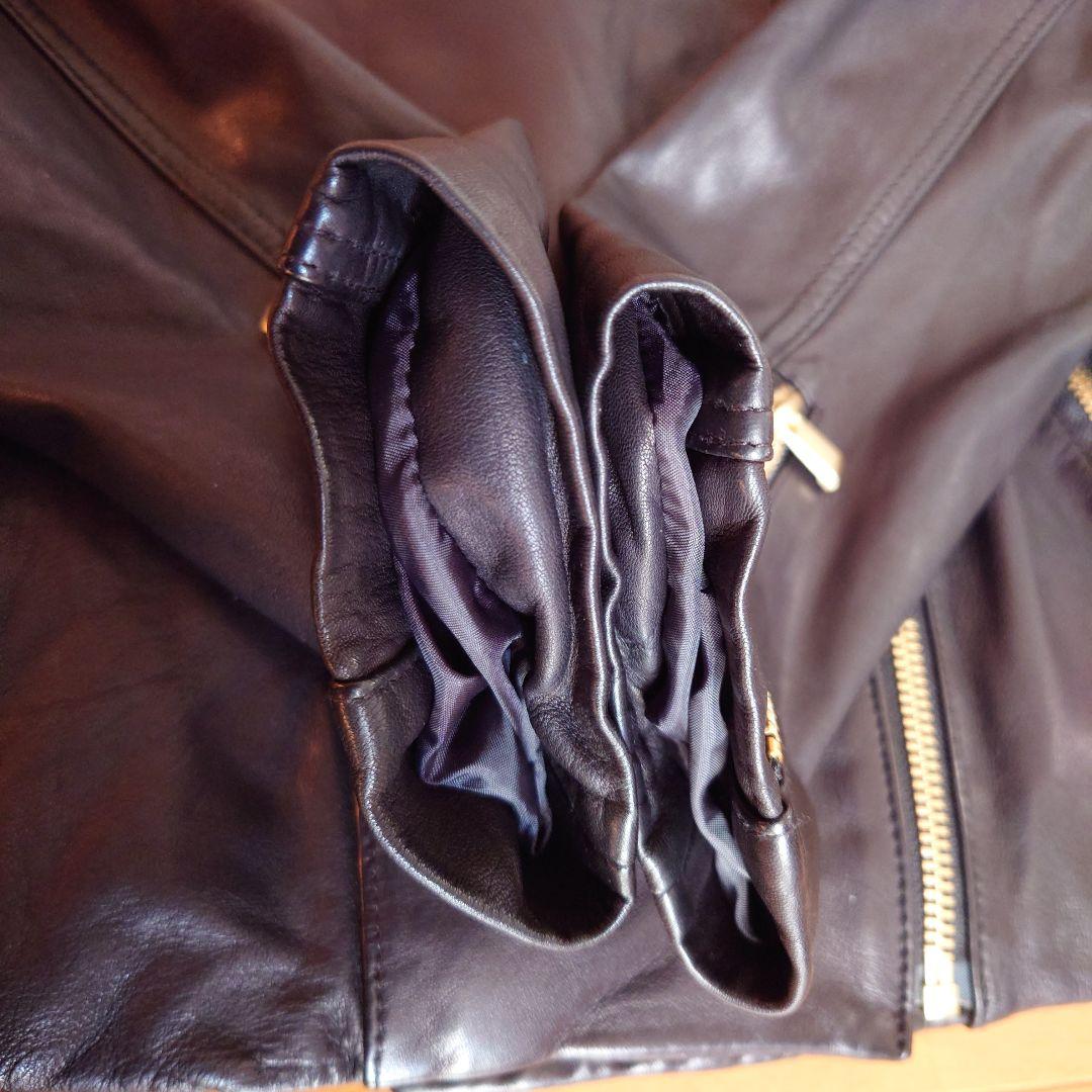 NOBLE ノーブル ライダースジャケット ラムレザー 40 ゴールド金具 黒