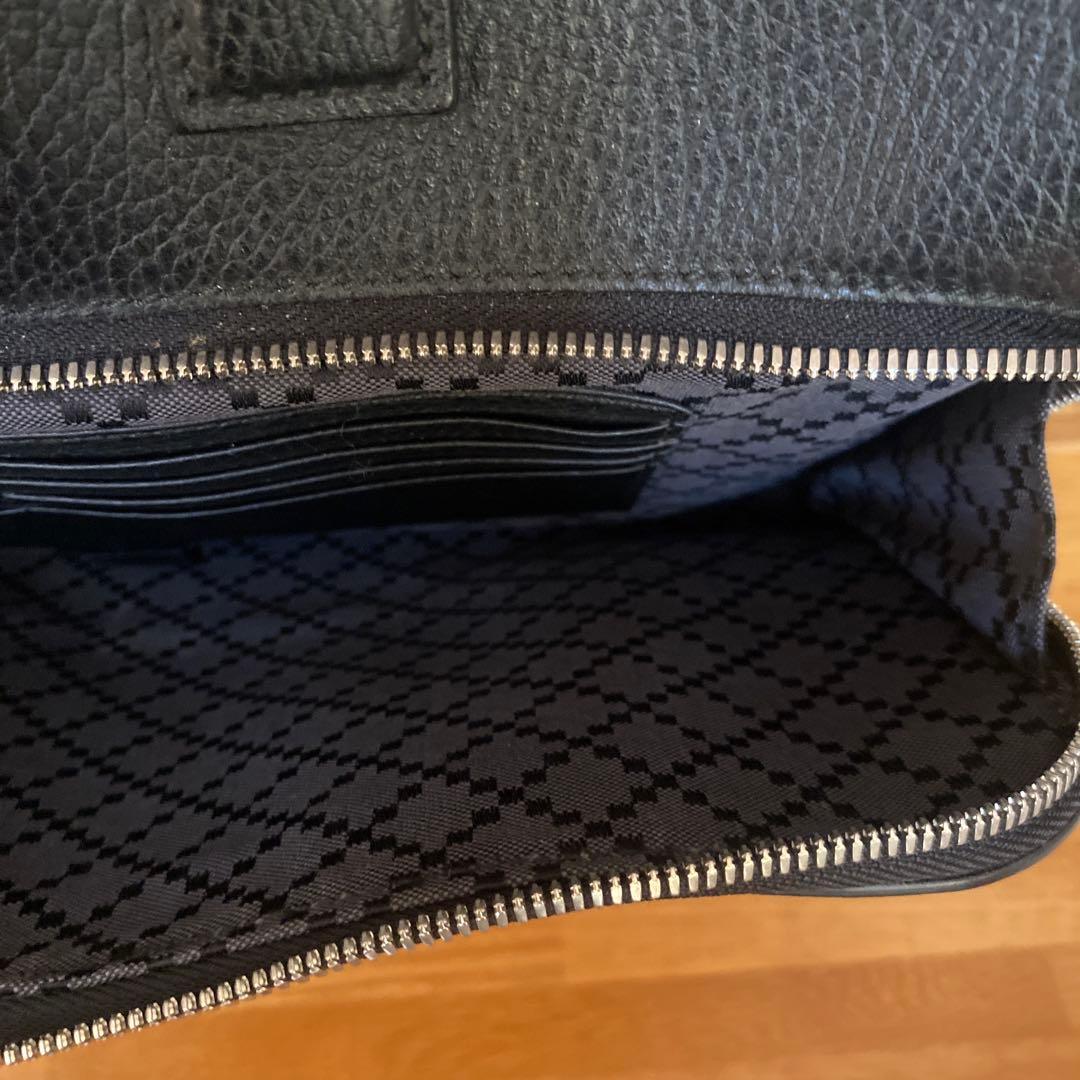 GUCCI グッチ ブラックレザー ビジネスバッグ ボストンバッグ