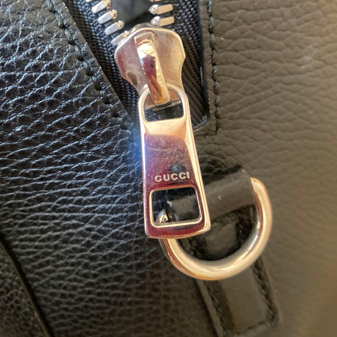 GUCCI グッチ ブラックレザー ビジネスバッグ ボストンバッグ