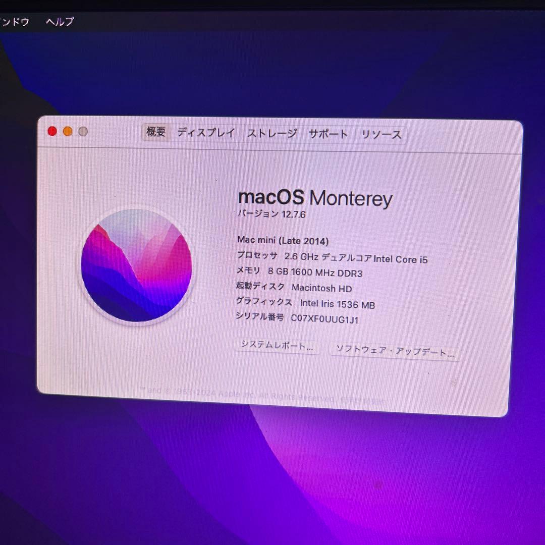 ミニPC Mac mini i5-2.6Ghz 8GB 256GB 1TB