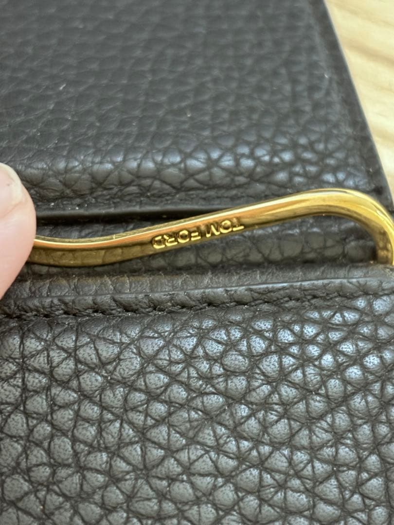 TOM FORD ブラックレザー マネークリップ