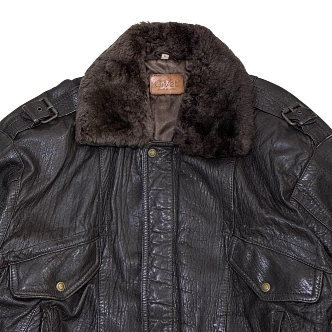 GiVet フライトジャケット G-1レザージャケット 革ジャン 本革 黒 L