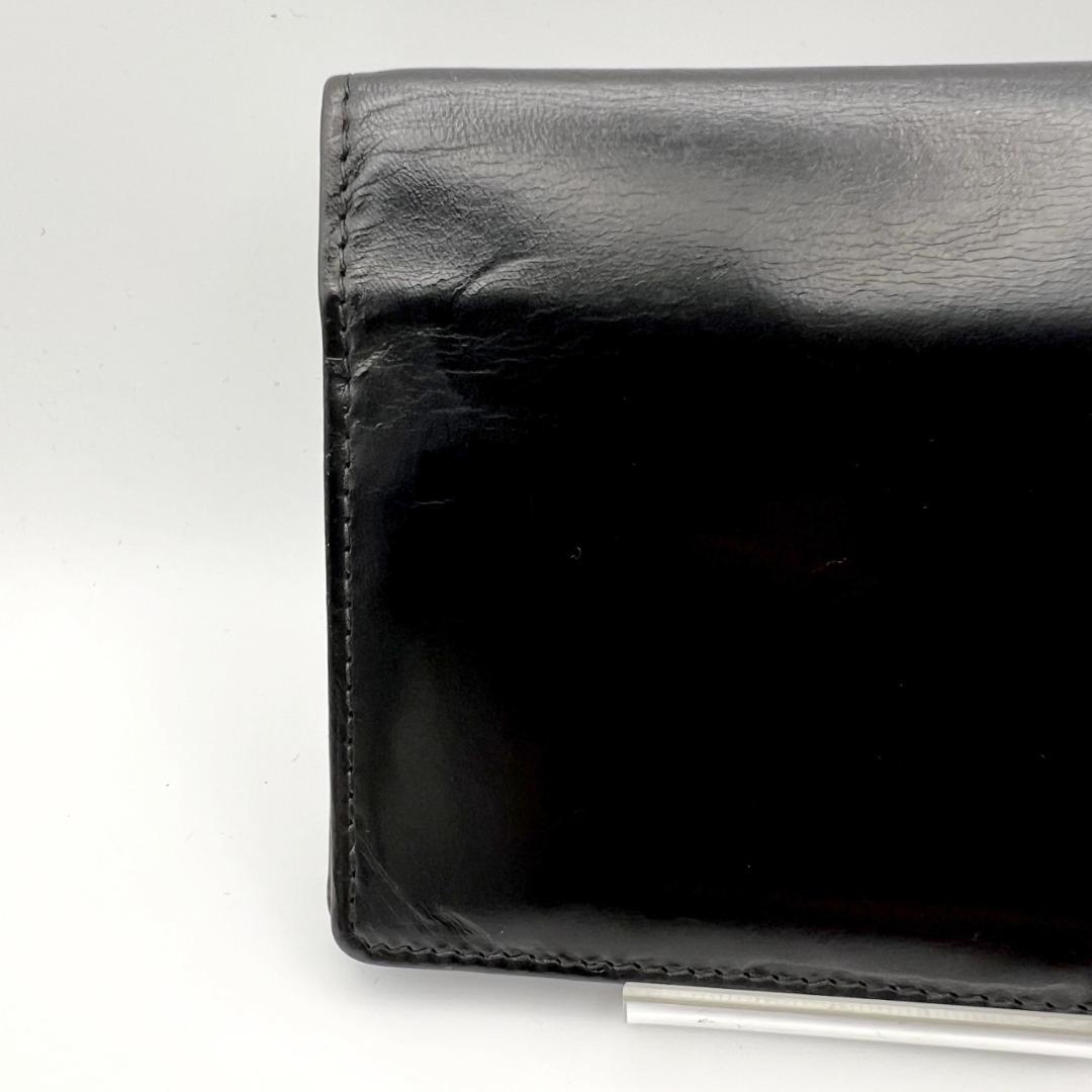 ホワイトハウスコックス☆メンズフラップ長札 ブライドルレザー本革 黒 イギリス製