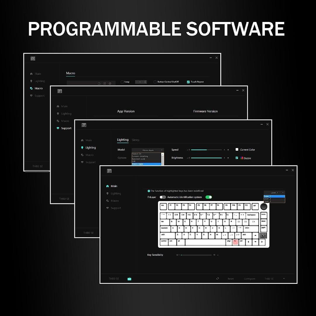 80キー メカニカルゲーミングキーボード 75 ホットスワップ 3接続モード