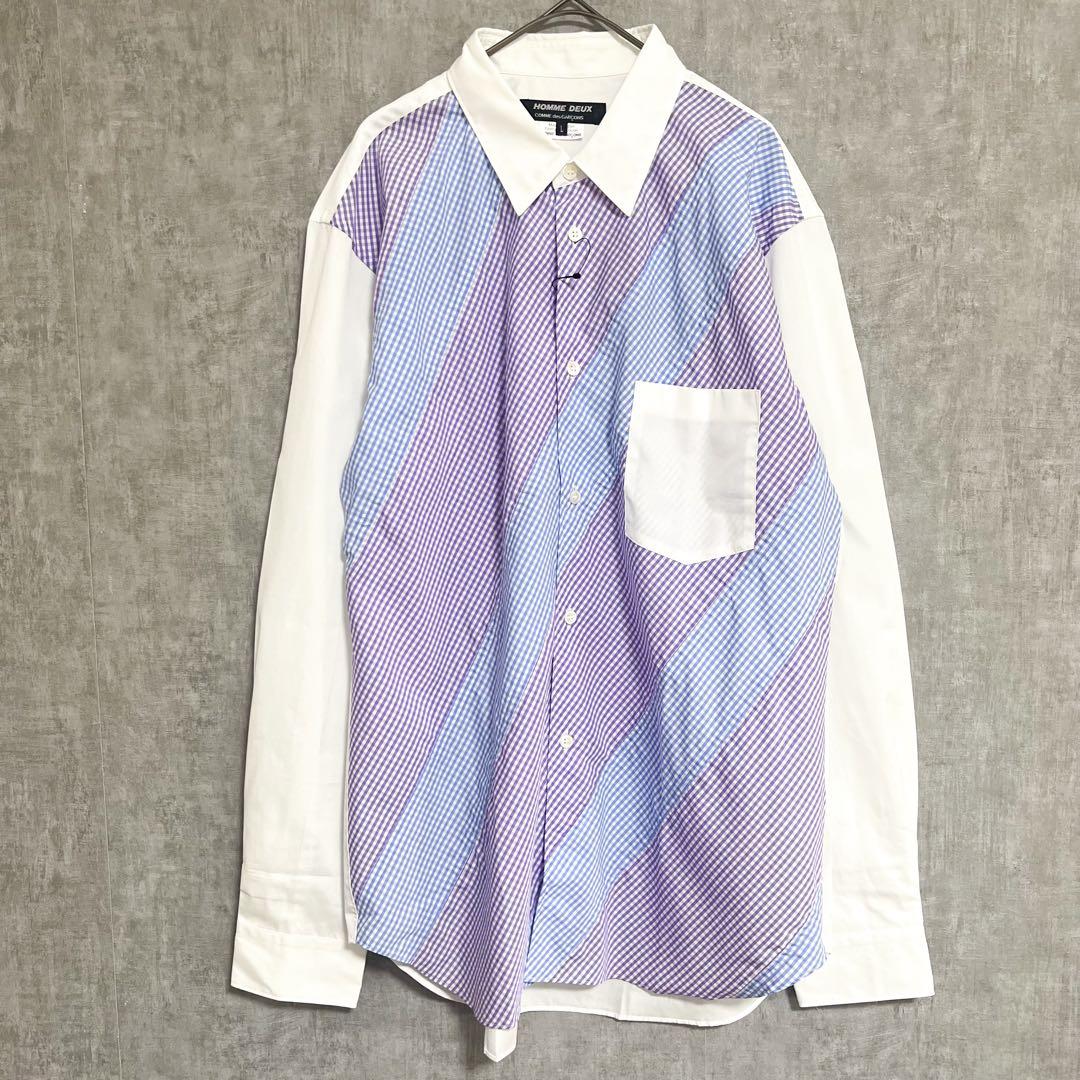 未使用タグ付コムデギャルソンHOMME DEUX 長袖シャツ サイズL チェッ