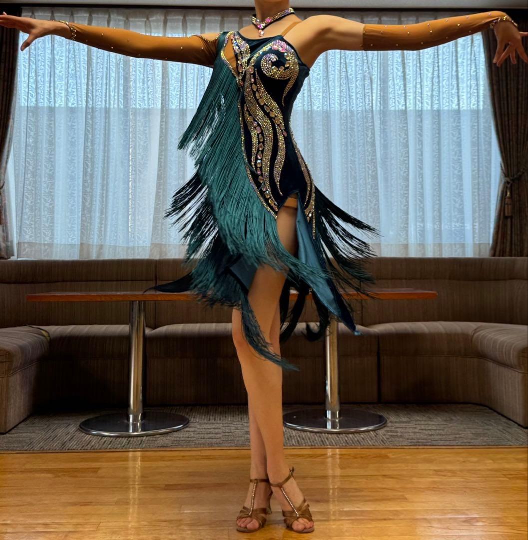 N*o様 社交ダンスラテン装飾スワロースキー石ドレス