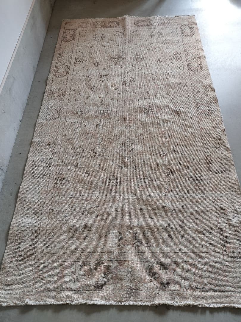 【ココ】大きめ/ピーチピンクとベージュのニュートラルラグNo.721