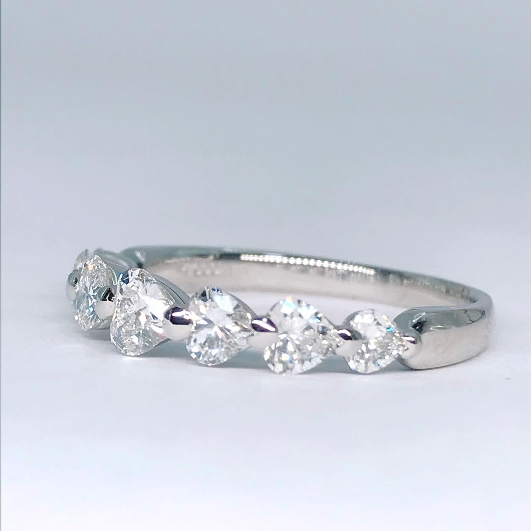 1.00ct ハートシェイプ ハーフエタニティ ダイヤモンドリング PT900