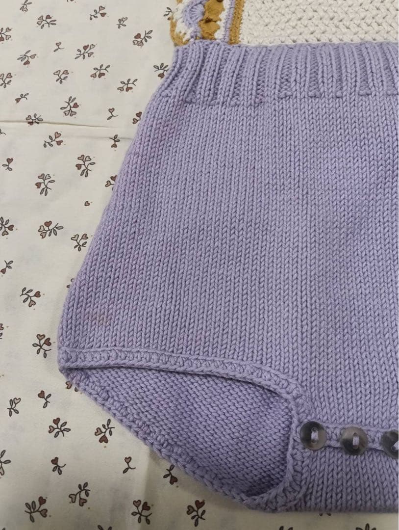 Misha&puff ラベンダー かぎ編みロンパース 3-4y