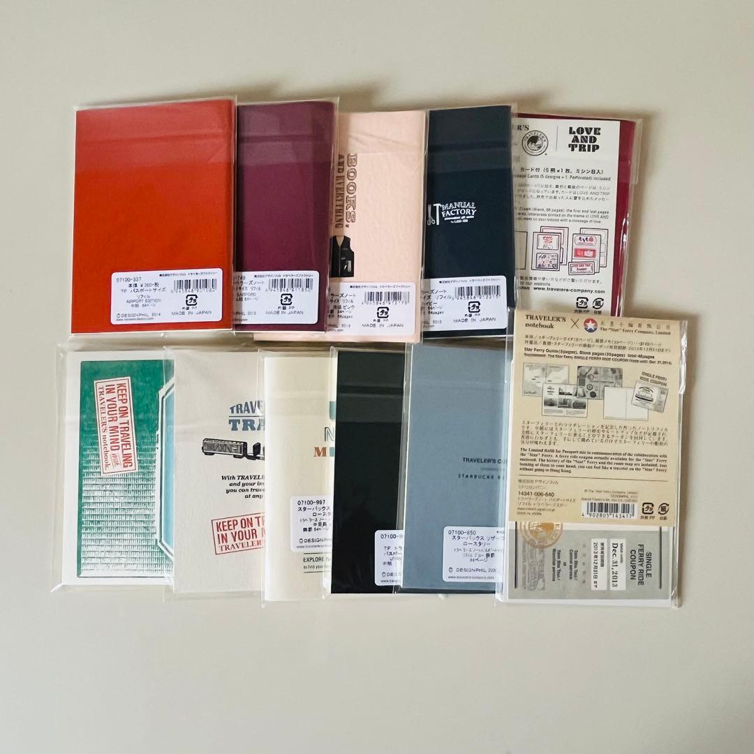 トラベラーズノート パスポートサイズ　11冊セット＋缶バッチ