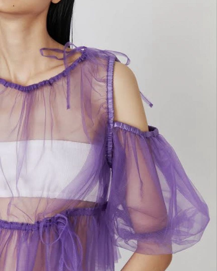 PAMEO POSE Harpy Topシースルー シアートップス パープル