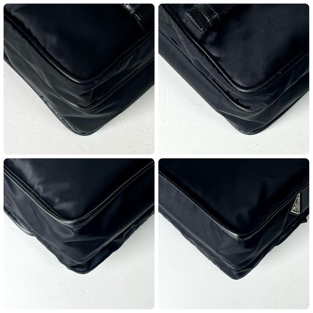 【近年型・極上美品✨】プラダ メッセンジャーバッグ ロゴ型押し サフィアーノ 黒