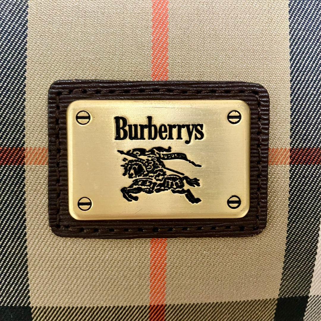 美品 バーバリー ボストンバッグ レザー キャンバス シャドーホース