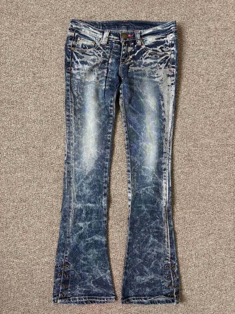 vintage d.i.a ローライズ ブーツカット シルバーラメデニム