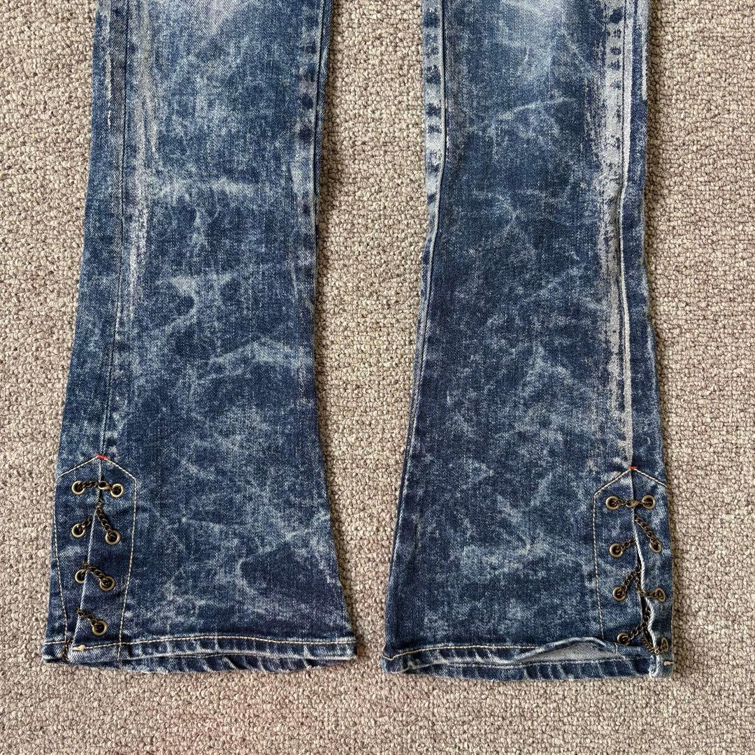 vintage d.i.a ローライズ ブーツカット シルバーラメデニム